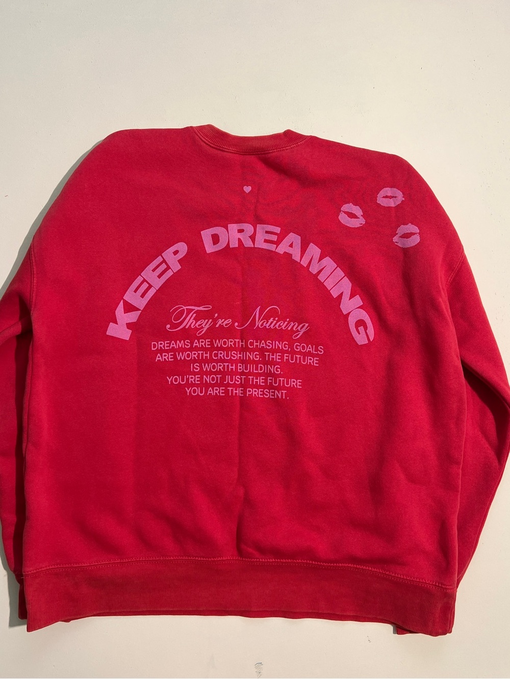 Wild Fable Keep Dreaming Graphic Sweatshirt Women’s XXS Red Fleece NWT Y2K - Picture 3 of 6